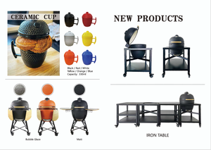 Parrilla Kamado TOPQ <span class=keywords><strong>de</strong></span> 25 Pulgadas, Ahumador <span class=keywords><strong>de</strong></span> Cerámica Premium con Accesorios para <span class=keywords><strong>Pellets</strong></span> <span class=keywords><strong>de</strong></span> Madera y Carbón, Horno Tandoor Grande para Exteriores con Mesa - Product Image 3