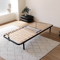 Base de lit plateforme en acier portable, moderne et minimaliste, avec sommier à lattes en bois, taille double, durable, pour hôtel, maison et chambre à coucher