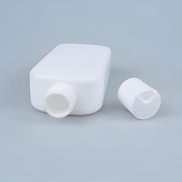 Bouteille plate en PE de 200 ml (6,76 oz) pour distributeur de lotion corporelle, conteneur de shampoing d'hôtel avec bouchon à disque