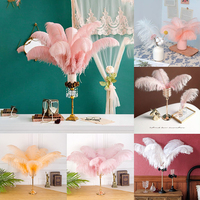 Plumes d'autruche 50-55 cm en gros longues plumes d'autruche roses garniture frange plume d'autruche pour mariage