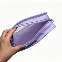 Sac cosmétique transparent en PVC personnalisé avec garniture en PU, organiseur de maquillage de voyage, pochette de rangement transparente pour articles de toilette, fabricant en gros