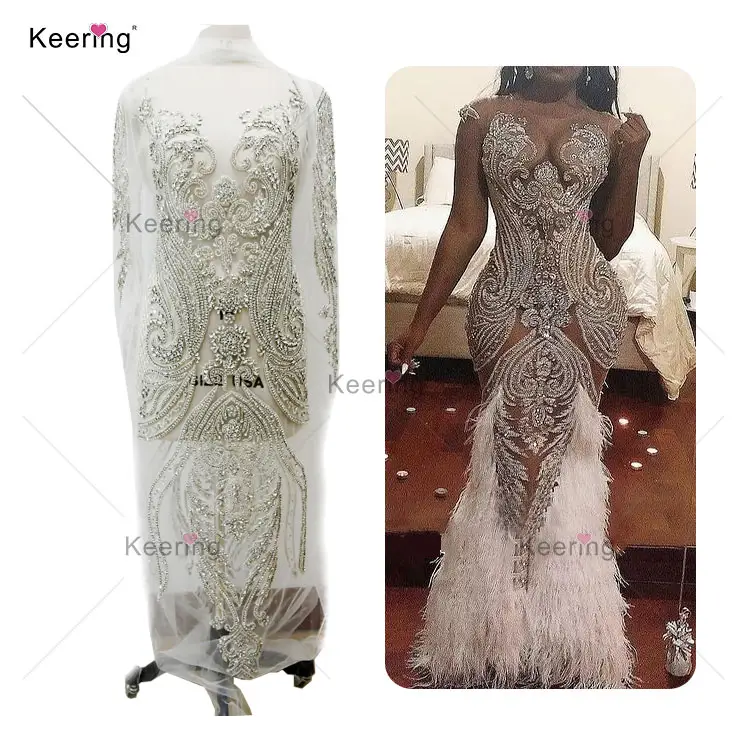 Di grandi dimensioni A Mano Keering vetro Corsetto In Rilievo Strass Applique Patch di WDP-134