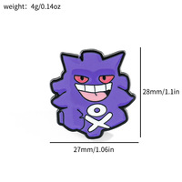 Broche de Aleación de Gengar Personalizado con Diseño de Dibujos Animados, Accesorio de Metal con Insignia de Pokémon