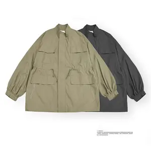 Clothing 2024 Spring New Japanese Spring And Autumn Loose Casual Side Seam Pocket Solid Color Coat