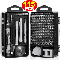 Mini kit d'outils de réparation magnétique de précision 115-en-1 avec 98 bits pour téléphone, montre, ordinateur portable et appareil photo électronique