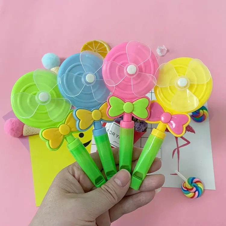 Grappig Lollipop Vormige Ventilator Fluitje Plastic Speelgoed