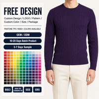 Pull en laine tricoté pour homme style Old Money, col rond torsadé, fabrication sur mesure