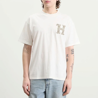 T-shirt pour homme en coton doux, coupe ample, avec logo brodé personnalisé en usine