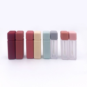 Hermoso Tubo de Brillo Labial Colorido Transparente Rosa y Azul con Pincel - Product Image 2