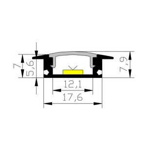 Profilé LED linéaire encastré à bride, <span class=keywords><strong>prix</strong></span> d'usine, éclairage LED encastré pour plafond, profilé en aluminium décoratif avec couvercle en PC - Product Image 6