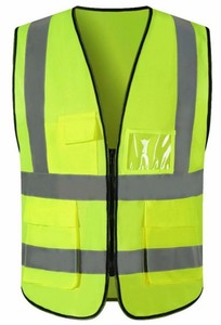 Gilet de sécurité <span class=keywords><strong>haute</strong></span> <span class=keywords><strong>visibilité</strong></span> avec logo <span class=keywords><strong>personnalisé</strong></span>, <span class=keywords><strong>veste</strong></span> réfléchissante de classe 3 avec plusieurs poches et fenêtre d'identification - Product Image 2
