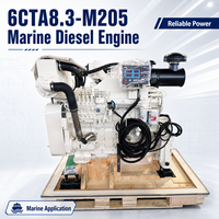Moteur diesel marin SCDC DCEC Cum 6C 6CT 6CTA8.3-M de 205 ch 2328 tr/min avec régulateur mécanique pour bateau de pêche certifié CCS IMO