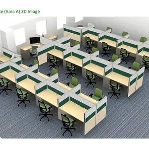 Lineal gerente de personal de la Oficina particiones estaciones de trabajo conjunto 3D de proveedor Foshan