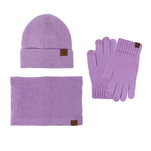 Fashion <strong>Women</strong> 3pcs Acrylic Winter Beanie <strong>Hat</strong> <strong>Set</strong> Winter <strong>Hats</strong> <strong>and</strong> Mitten <strong>Scarf</strong> for <strong>Women</strong> Warm <strong>Scarf</strong> <strong>and</strong> Touchscreen Gloves - Product Image 6