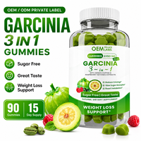 Complément alimentaire OEM Garcinia Cambogia 3 en 1 sans sucre, bonbons gélifiés, café vert, cétone de framboise, antioxydant naturel pour la gestion du poids