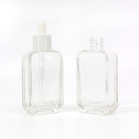 Botol Kosmetik Kaca Gradient Mewah 50ml Kosong Dengan Pipet, Sampel Gratis Logo Merek Kustom, Minyak Perawatan Tubuh, Wajah, dan Kutikula