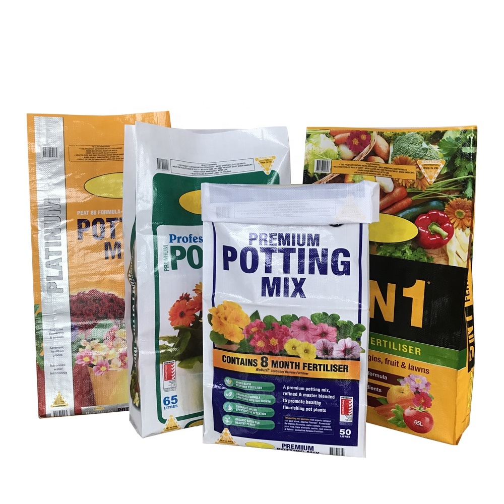 Utile fleur sol nutritif 8 couleur belle impression film D'OPP réutilisables tissés par pp stratifiés BOPP sac en plastique