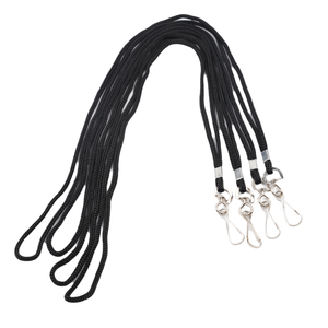 Premium Bulk Lanyards Customized Color Comfortable Neck Straps Nylon Black Lanyards with Badge Bulldog Clip