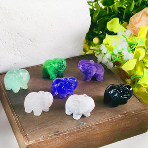 Venta al por mayor piedras curativas naturales piedras preciosas tallado de <span class=keywords><strong>animales</strong></span> elefante tallas de cristal de cuarzo - Product Image 5