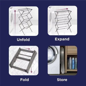 Organisation de la blanchisserie Séchoir <span class=keywords><strong>à</strong></span> vêtements pliable extensible <span class=keywords><strong>Petit</strong></span> séchoir <span class=keywords><strong>à</strong></span> vêtements pliable Intérieur extérieur Séchoir <span class=keywords><strong>à</strong></span> vêtements - Product Image 3