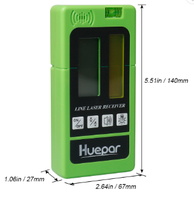 Ricevitore Laser HUEPAR LR-5RG per Livellamento Elettronico di Linee Verticali e Orizzontali con Raggio Verde e Rosso