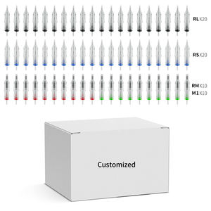 ตลับหมึกพิมพ์ลายขวานผี60ชิ้นแบบกลมสีผสมสีจาง RL RS RM M1เข็มสักโปร่งใส - Product Image 1