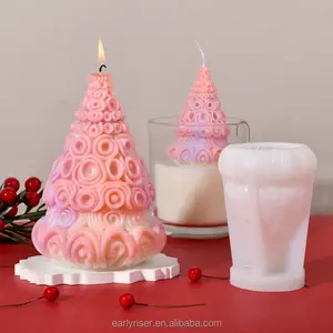 Early Riser Creative Candle Mold Color Ring Christmas Tree Candle Silicone Mold Handmade Gypsum Decoration