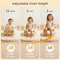 Table et chaise Montessori trapézoïdale pour le sevrage, hauteur réglable, tableau de dessin, conception sécurisée pour bébé, pour l'alimentation des tout-petits