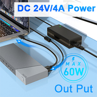 Hub 10Gbps 5K 60HZ Type C Double moniteurs 4K 60HZ Universel 16 ports RJ45 USB-C Docking Multi Port