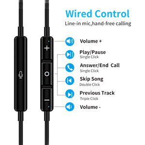 Casque filaire 3,5 mm populaire, nouveau, intra-auriculaire, avec aimant, avec contrôle du volume et micro pour <span class=keywords><strong>iPhone</strong></span> 6 Plus SE <span class=keywords><strong>5S</strong></span> 4 Pod Pad Samsung - Product Image 2