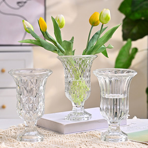 <span class=keywords><strong>Jarrón</strong></span> de Vidrio Transparente Pulido de Estilo Retro de Lujo Ligero, Diseño Minimalista, <span class=keywords><strong>Decoración</strong></span> Floral para Mesas de Comedor y Sala de Estar - Product Image 1