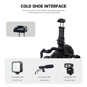 Phone Holder with Dual Cold <strong>Shoe</strong> Mounts Universal Clamp Fit for iPhone <strong>Samsung</strong> Works with DJI Mic LED Video Light Tripod Stand - Product Image 4