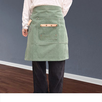 Tablier de cuisine en toile épaisse, version coréenne, sans manches, pour usage professionnel, coupe courte, demi-taille.