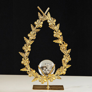 Creative Iron Flower Gold-Plated Art <b>Ornaments</b> Luxury Entrance TV Cabinet Decorations Office and Home Decor - Product Image 3