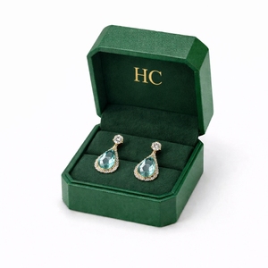 Caja Clásica para Pendientes, Caja de Joyería de Lujo Personalizada con Tapa Abatible, Inserto de Cartón, Logotipo Estampado en Lámina, Venta al Por Mayor - Product Image 4