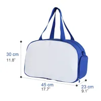 Sac de sport de danse avec logo personnalisé sac de voyage fourre-tout Oxford en polyester bleu avec sublimation de sacs à bagages de style tendance