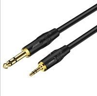 Câble audio stéréo TRS mâle-mâle de 3 m, blindé tressé, haute résolution, pour microphone/haut-parleur, garantie 24 mois, OEM Chine