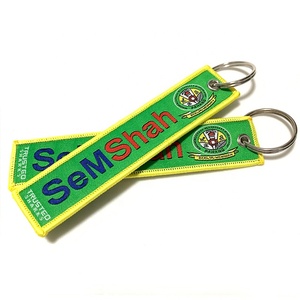 Porte-clés Flight Tag, cadeaux promotionnels, porte-clés personnalisé en acier inoxydable écologique, porte-clés en tissu tissé avec mousqueton - Product Image 1