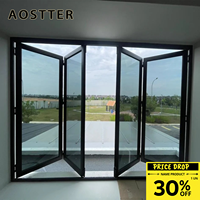 Ventanas Plegables de Aleación de Aluminio Insonorizadas con Apertura Horizontal y Rotura Térmica Anodizadas