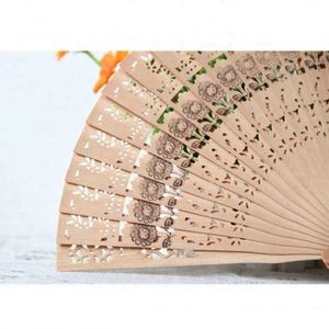 2023 Hot Selling Wholesale Personalized Wedding Favors Guests Custom Souvenir Sandalwood <b>Hand</b> <b>Fan</b> - Product Image 2