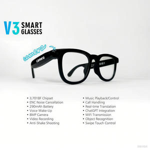 แว่นตาอัจฉริยะรุ่นใหม่ V3 ปี 2025 พร้อมกล้อง HD 8MP บันทึกวิดีโอ 32GB ถ่ายโอนผ่าน WIFI รองรับ ChatGPT เลนส์คู่ แปลภาษาด้วย AI - Product Image 5