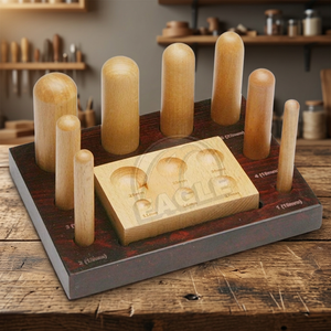Eagle Tools <b>Wood</b> Dapping Punches Set of 8 with Block 2.000kg Jewelry Making Supplies Kit From India - Product Image 3