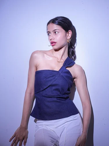 Top Corto de Mujer con Diseño de Puntos, Cuello Tipo Barco, Estilo Casual, Último Diseño - Product Image 2