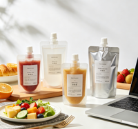 Pochettes à bec verseur en Mylar personnalisées, imprimées, de qualité alimentaire, durables, pour jus, 3,5g 50ml 100ml, sachets doypack anti-fuite
