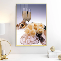 Moderne Vente Chaude Fleurs Simple Conception Créative Cristal Porcelaine Paysage Mural Art Cadre pour Salon Peinture Décorative