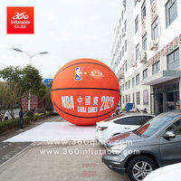 Ballons de basket-ball roses personnalisés géants gonflables Oxford Digital Party Supplies avec ventilateur pour les événements publicitaires extérieurs