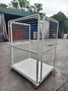 <span class=keywords><strong>Chariot</strong></span> de transport pliant en acier pour entrepôt, conteneur à roulettes, cage de stockage et de transport, équipement de manutention - Product Image 3