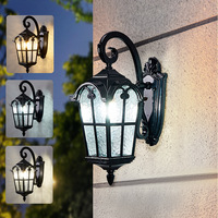 Applique murale extérieure moderne en aluminium noir avec abat-jour en verre, étanche IP65, pour villa, porche, jardin, vente en gros sur mesure
