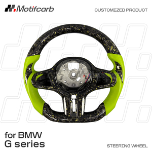 พวงมาลัยคาร์บอนไฟเบอร์แบบฟอร์จสีเขียวสั่งทำพิเศษสำหรับ BMW 2017-2026 M2 M3 M4 M5 G20 G21 G22 G30 X3 X4 X5 G01 G02 G05 G80 G29 - Product Image 2