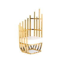 Canapé de mariage en acier inoxydable doré, design luxueux et nouveau, pour la mariée et le marié